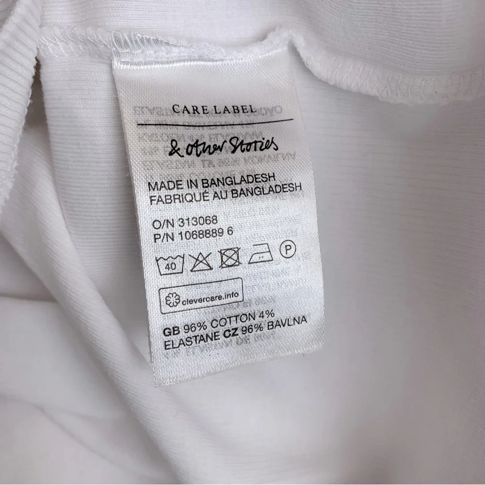 & Other Stories White Ribbed Tank Top Size 6